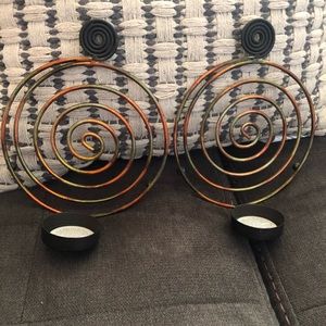 Tea light wall sconces.